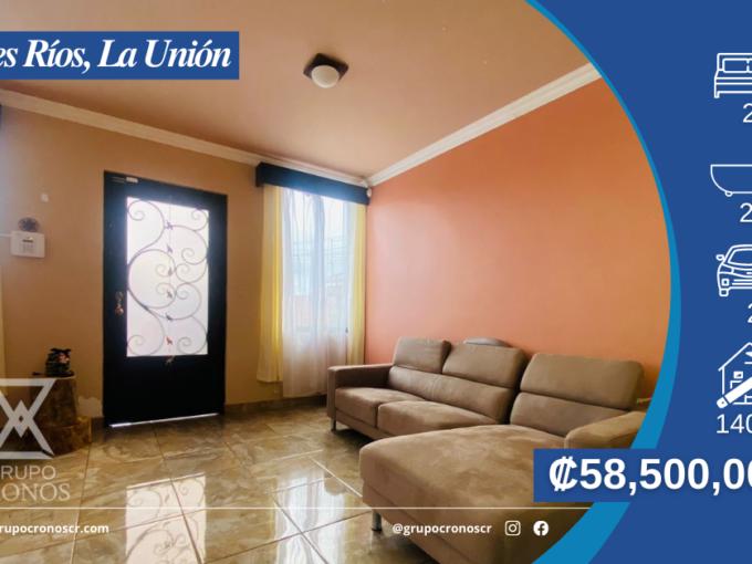 Casa a la Venta en Tres Ríos, La Unión C1335